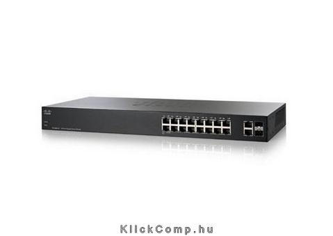 Cisco SG200-18 16 LAN 10/100/1000Mbps, 2 miniGBIC Smart menedzselhető rack swit fotó, illusztráció : SLM2016T-EU