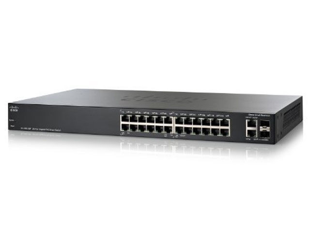 Cisco SF 200-24P 24-Port 10/100 PoE Smart Switch fotó, illusztráció : SLM224PT-EU