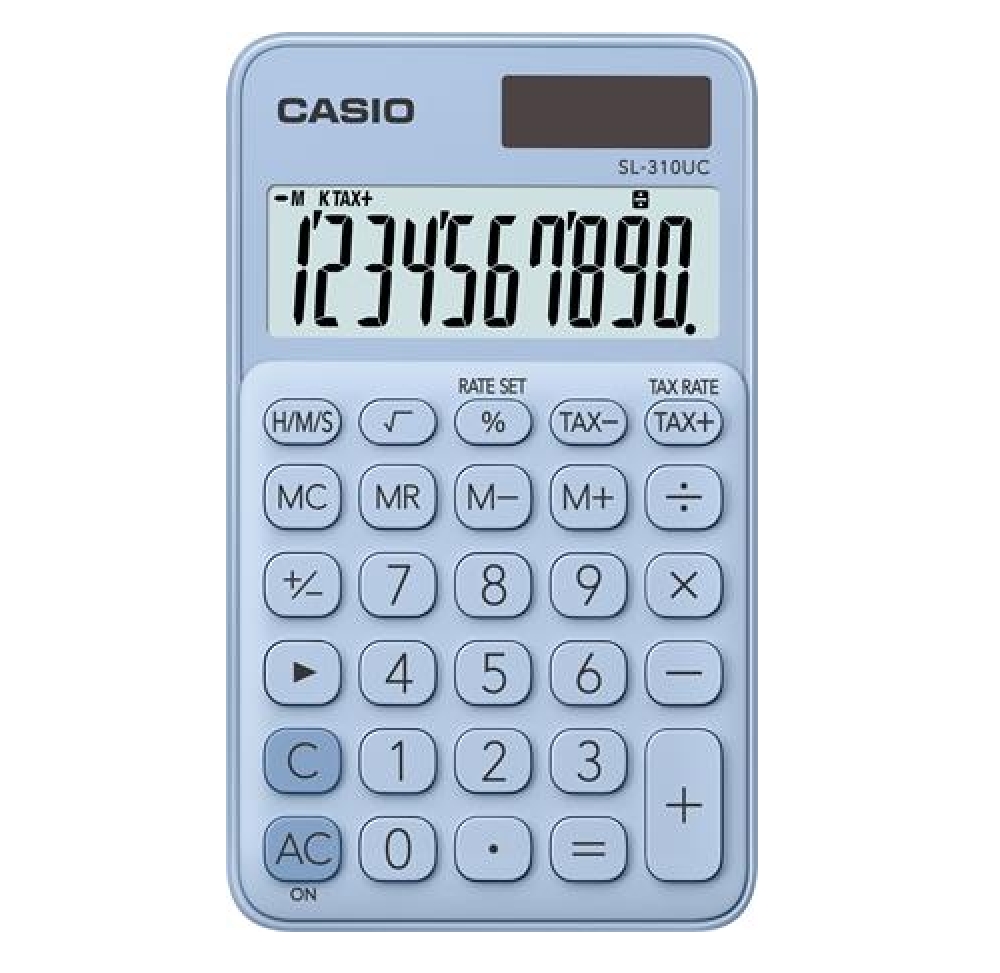Zsebszámológép 10 számjegy CASIO  SL 310  világoskék fotó, illusztráció : SL-310-UC-LB
