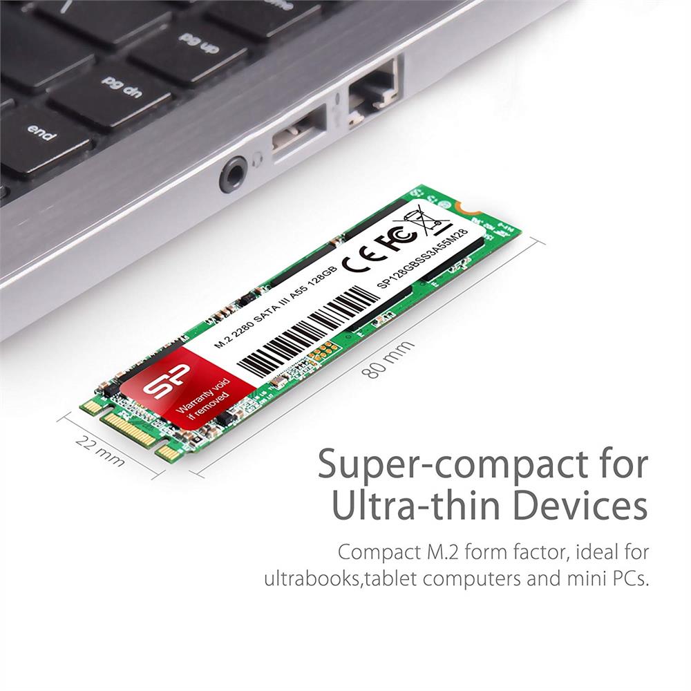 128GB SSD M.2 Silicon Power Ace A55 fotó, illusztráció : SP128GBSS3A55M28