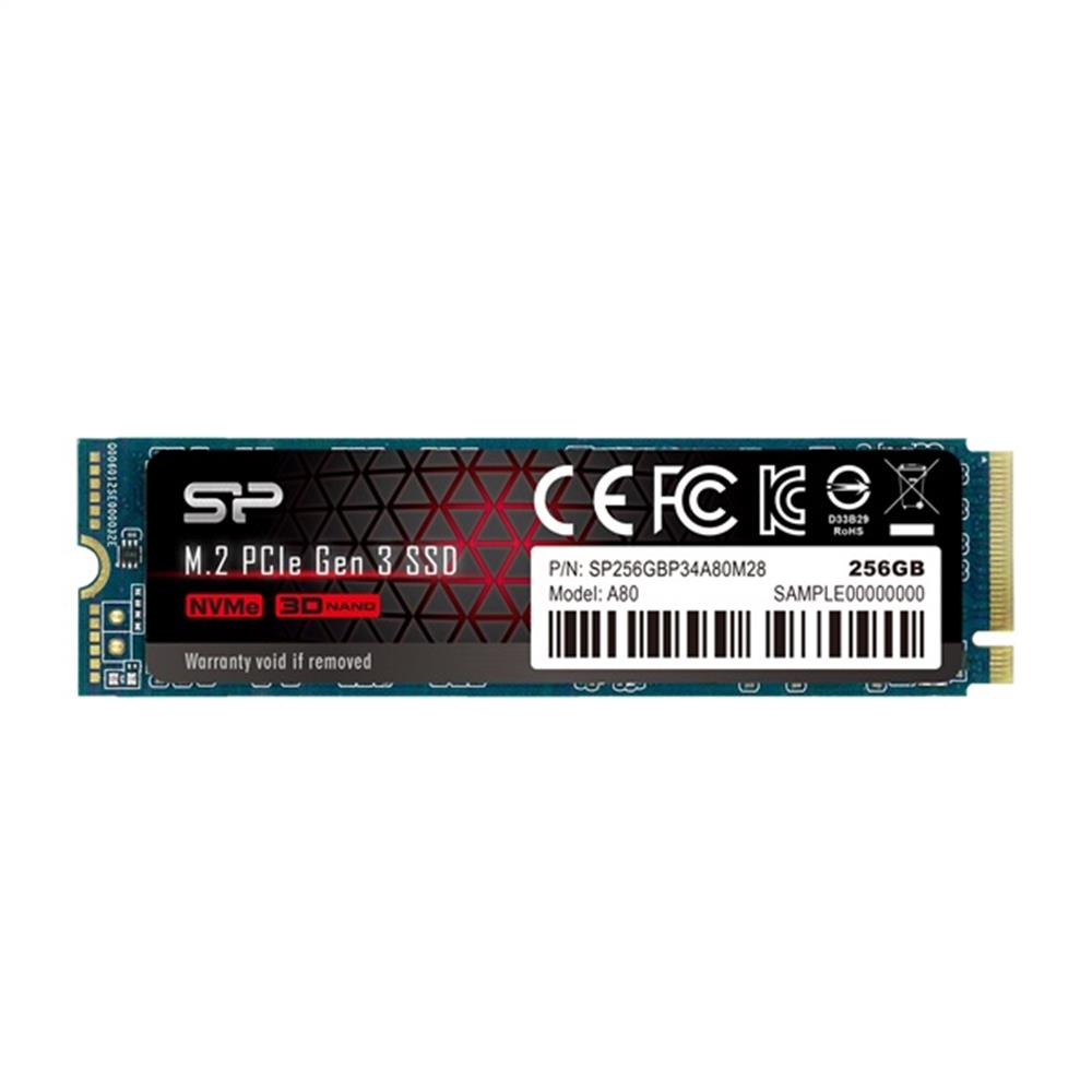256GB SSD M.2 Silicon Power A80 fotó, illusztráció : SP256GBP34A80M28
