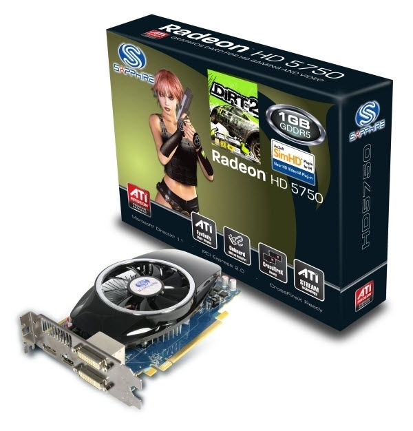 VGA Sapphire videokártya PCI-Ex 16x ATI HD 5750 1GB DDR5 (2 év) - Már nem forga fotó, illusztráció : SPX57501G