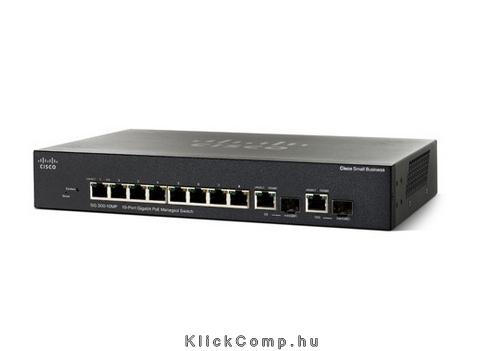 Cisco SG300-10MP 8 LAN 10/100/1000Mbps, 2 miniGBIC menedzselhető rack switch fotó, illusztráció : SRW2008MP-K9-EU