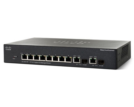 Cisco SG 300-10P 10-port Gigabit PoE Managed Switch fotó, illusztráció : SRW2008P-K9-EU