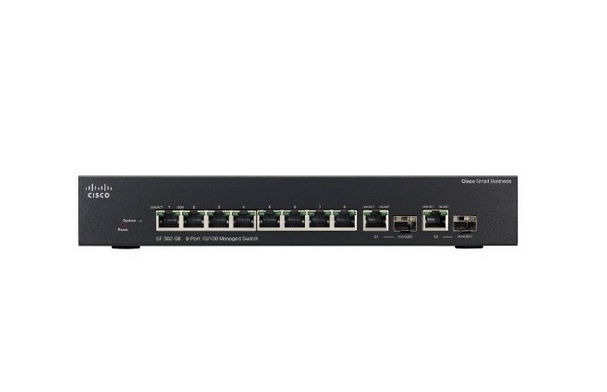 Cisco SF302-08 8 LAN 10/100Mbps, 1 miniGBIC menedzselhető rack switch fotó, illusztráció : SRW208G-K9-G5