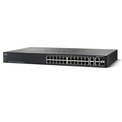 Cisco SF300-24P 24-port 10/100 PoE Managed Switch w/Gig Uplinks fotó, illusztráció : SRW224G4P-K9-EU