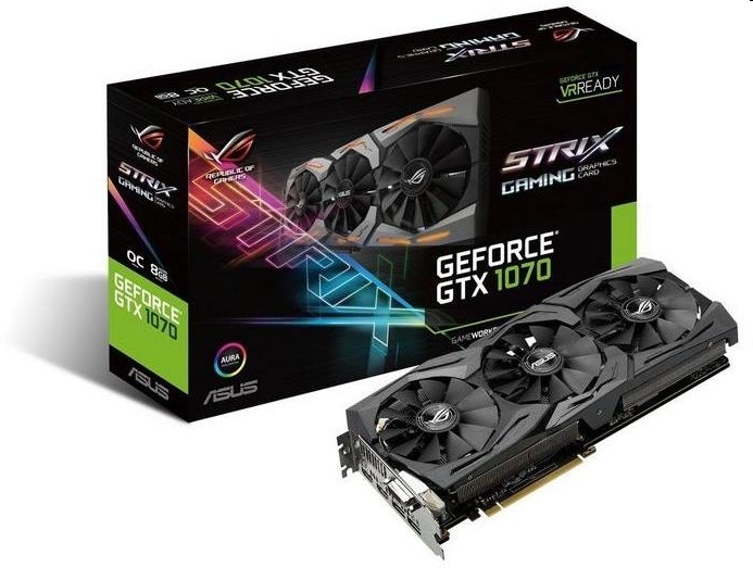 VGA GTX1070 ASUS videokártya nVidia STRIX GTX1070 O8G GAMING fotó, illusztráció : STRIXGTX1070O8GG