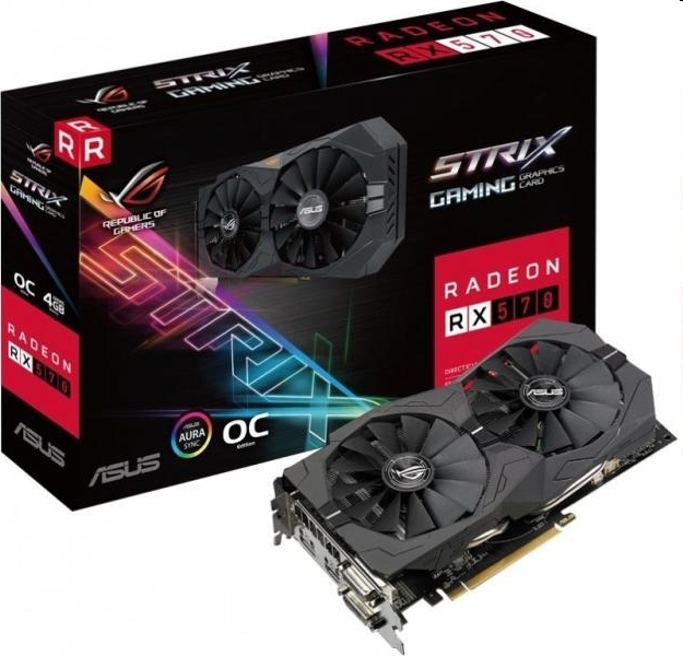 VGA RX570 ASUS videokártya AMD ROG STRIX RX570-O4G GAMING fotó, illusztráció : STRIXRX570O4GGAMING