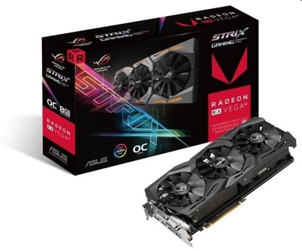 VGA RXVEGA64 ASUS videokártya AMD ROG STRIX RXVEGA64-O8G GAMING fotó, illusztráció : STRIXRXVEGA64O8GG