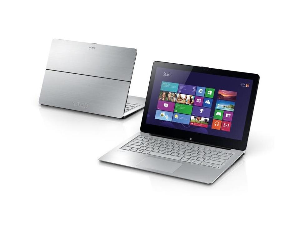 Notebook Sony Vaio Fit NB+Tab, 14 FHD, 4GB, 500GB, Intel HD, W8, ezüst fotó, illusztráció : SVF14N1E2ES