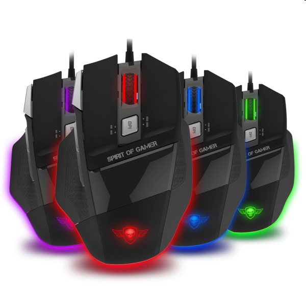 Gamer egér USB Spirit of Gamer PRO-M8 Light Edition fekete fotó, illusztráció : S-G928LE