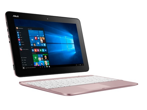 ASUS mini laptop és tablet-PC 10  Z8350 4GB 128GB WIN10 pink arany ASUS T101HA- fotó, illusztráció : T101HA-GR033T