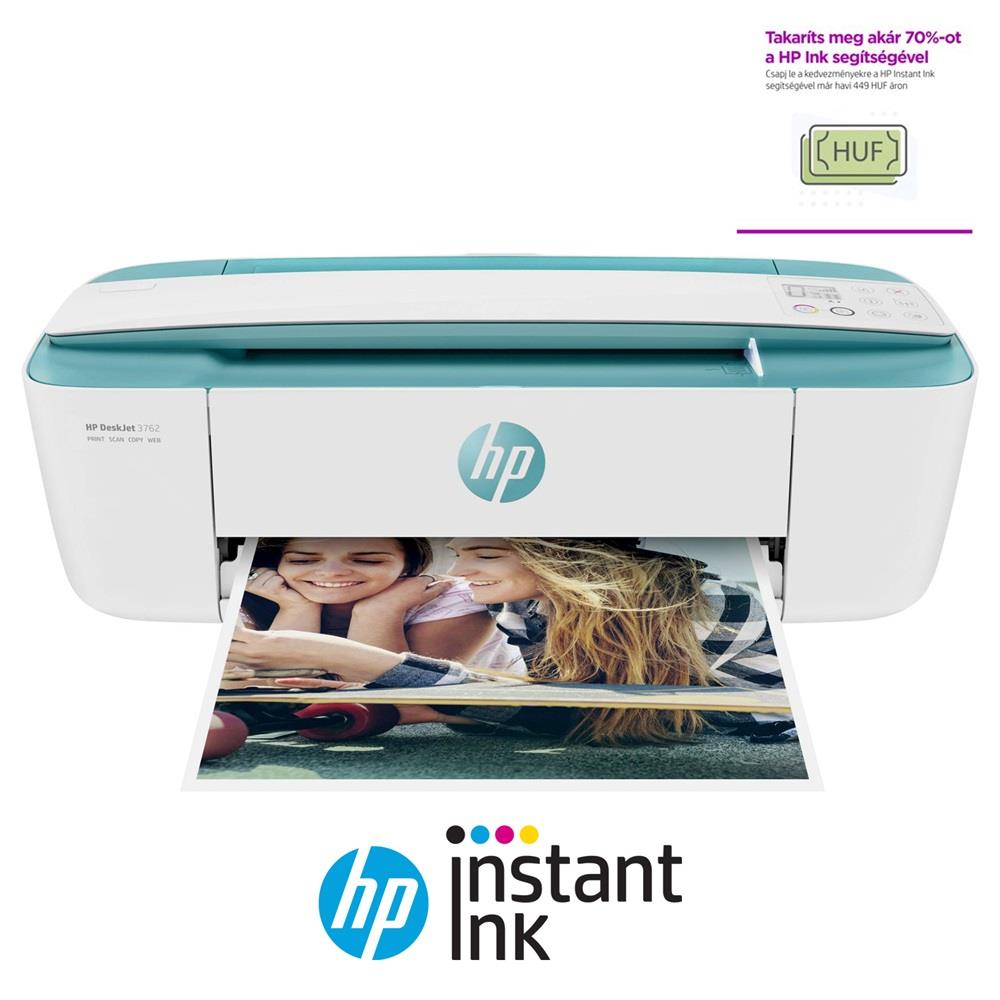 MFP tintasugaras A4 színes HP DeskJet 3762 Instant Ink ready nyomtató fotó, illusztráció : T8X23B