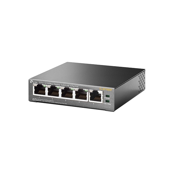 5 Port Switch TP-LINK TL-SF1005P 5-Portos 10/100 Mbps asztali switch 4 PoE port fotó, illusztráció : TL-SF1005P