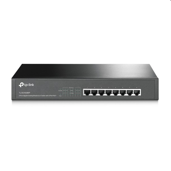 8 Port Switch Gigabit TP-LINK TL-SG1008MP 8-Port Desktop/Rackmount Switch with fotó, illusztráció : TL-SG1008MP