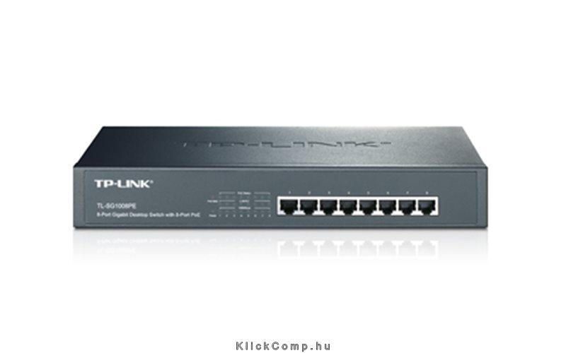 8 port Switch 10/100/1000Mbit/s, 8 port PoE, 124W fotó, illusztráció : TL-SG1008PE