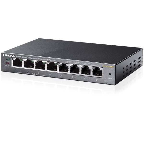 8 Port Switch TP-LINK TL-SG108PE 8-Port Gigabit Easy Smart Switch with 4-Port P fotó, illusztráció : TL-SG108PE