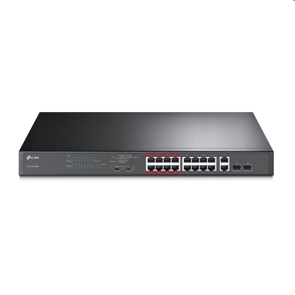 18 Port Switch TP-LINK TL-SL1218MP 16-Port 10/100Mbps + 2-Port Gigabit Unmanage fotó, illusztráció : TL-SL1218MP