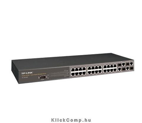 24 LAN 10/100Mbps, 4 miniGBIC menedzselhető rack switch fotó, illusztráció : TL-SL5428