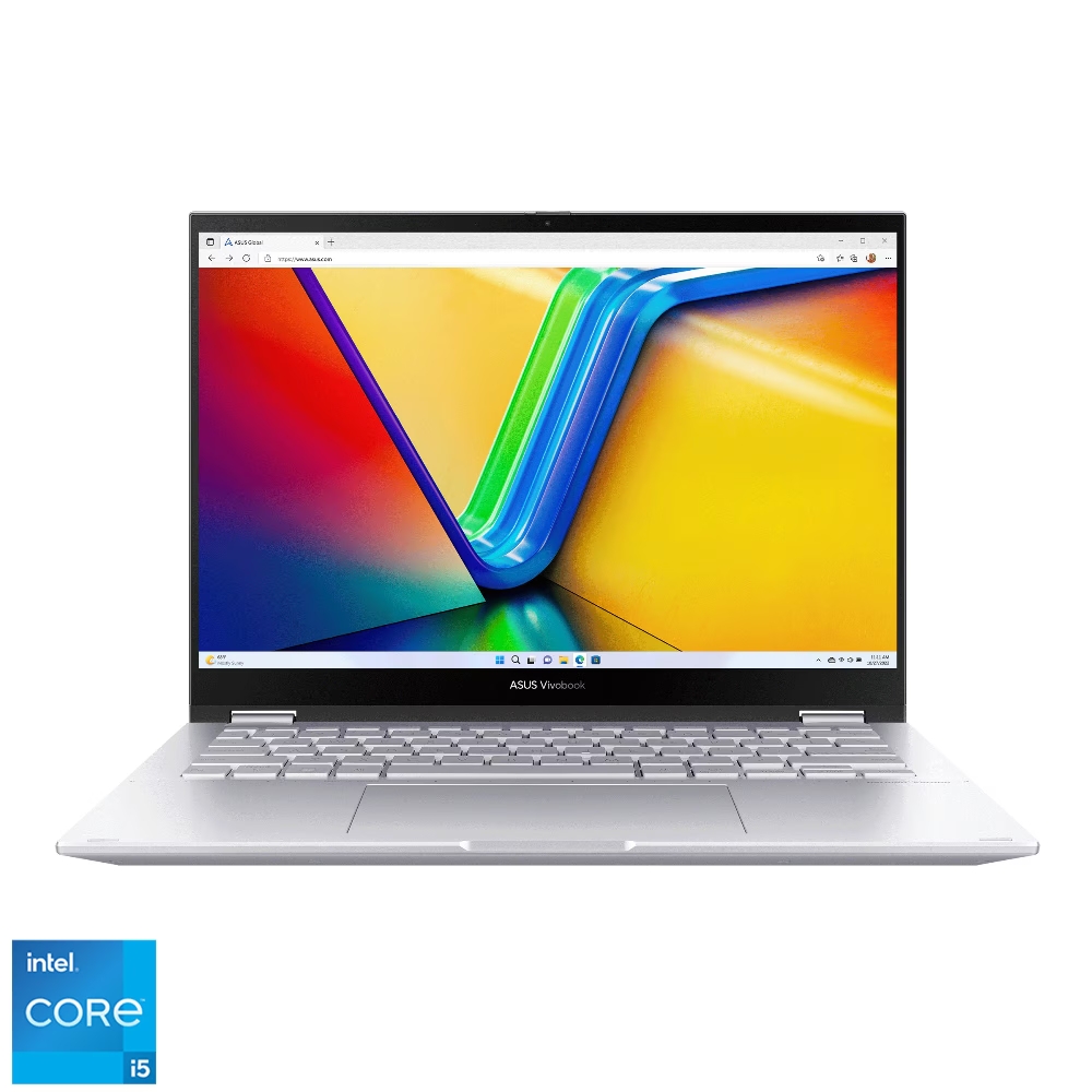 Asus VivoBook laptop 14  WUXGA i5-1335U 16GB 512GB IrisXe W11 ezüst Asus VivoBo fotó, illusztráció : TP3402VA-LZ109W