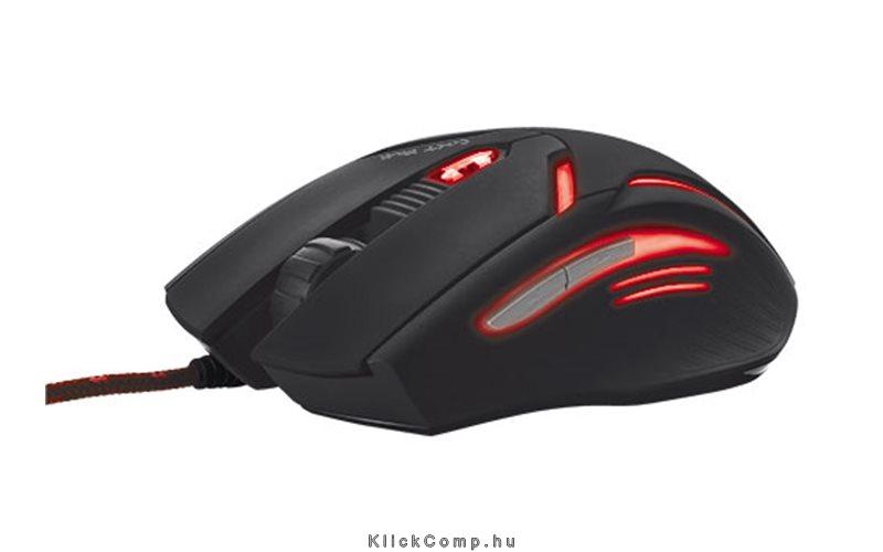 Gamer Egér USB Trust GXT152 Illuminated Optikai 600-2400DPI Vörös világítás  gu fotó, illusztráció : TRUST-19509