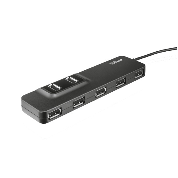 Trust USB Hub - Oila7; 7port USB2.0 +power adapter, fekete - Már nem forgalmazo fotó, illusztráció : TRUST-20576