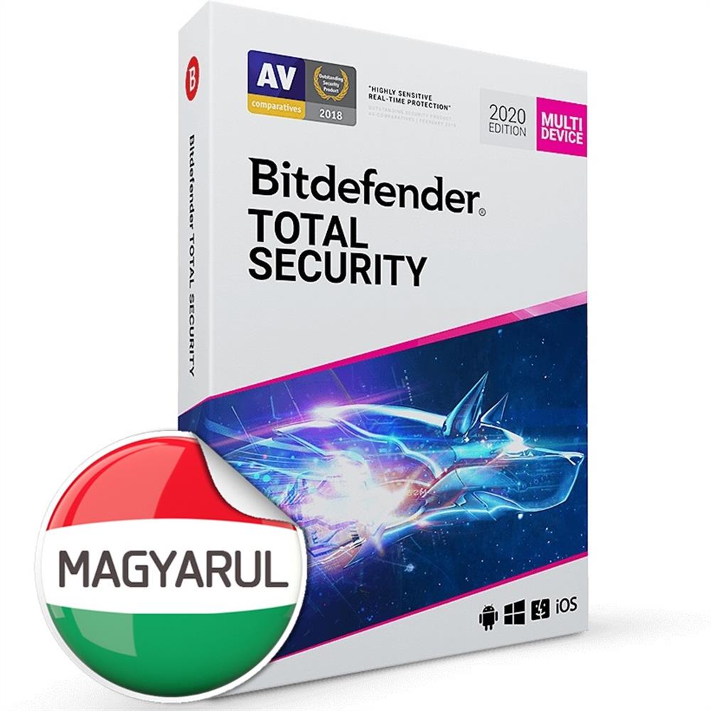 Vírusirtó Bitdefender Total Security HUN 5 Eszköz 1 év dobozos szoftver fotó, illusztráció : TS01ZZCSN1205BEN