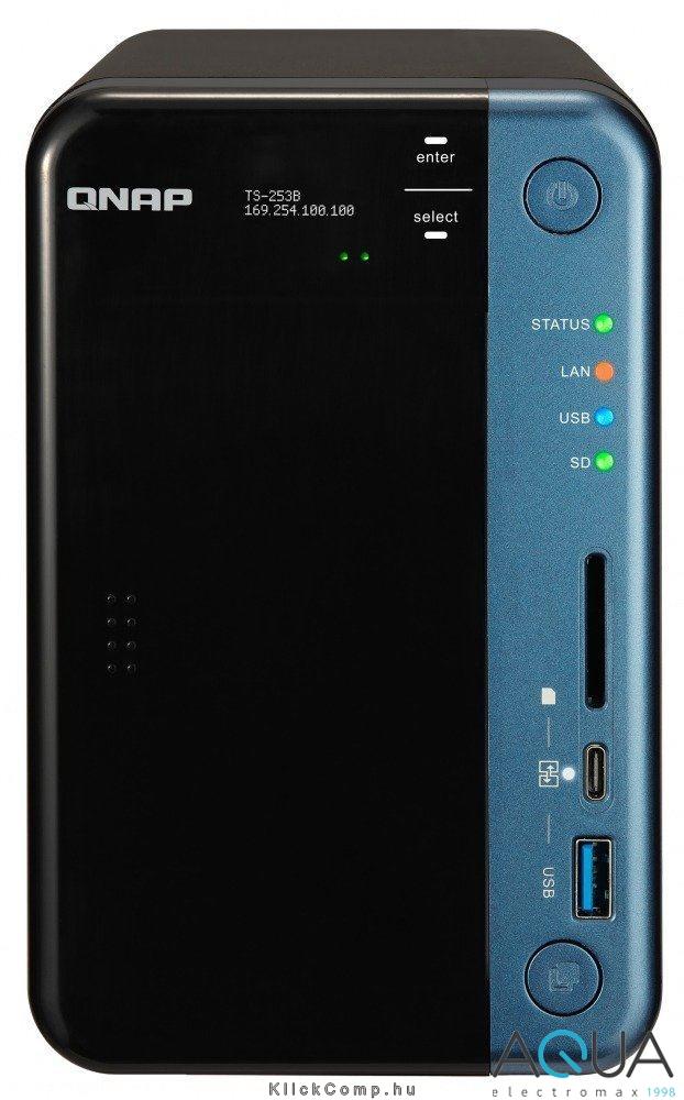 NAS 2 HDD hely SATA Cel QC 4GB 2x RJ-45 5x USB3.0 2xHDMI QNAP TS-253B-4G fotó, illusztráció : TS-253B-4G