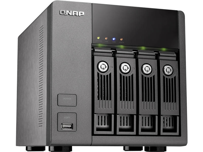 NAS, 4 HDD hely, Olvasás: 67MB/s, Írás: 25MB/s, SATA, 2x RJ-45, 4xUSB, 2x eSata fotó, illusztráció : TS-410