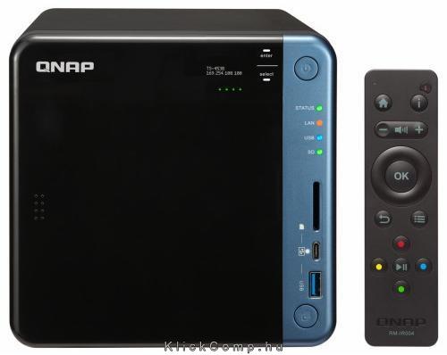 NAS 4 HDD hely SATA CQC 8GB 2x RJ-45 5x USB3.0 2xHDMI QNAP TS-453B-8G fotó, illusztráció : TS-453B-8G