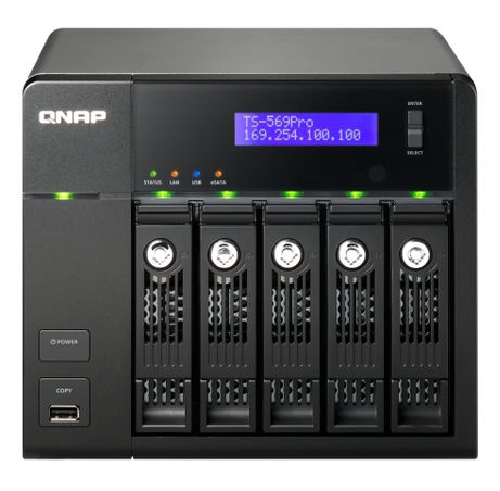 NAS, 5 HDD hely, Olv.:220MB/s, Írás: 219MB/s, SATA, 2x RJ-45, 5xUSB, 2xUSB3.0, fotó, illusztráció : TS-569L