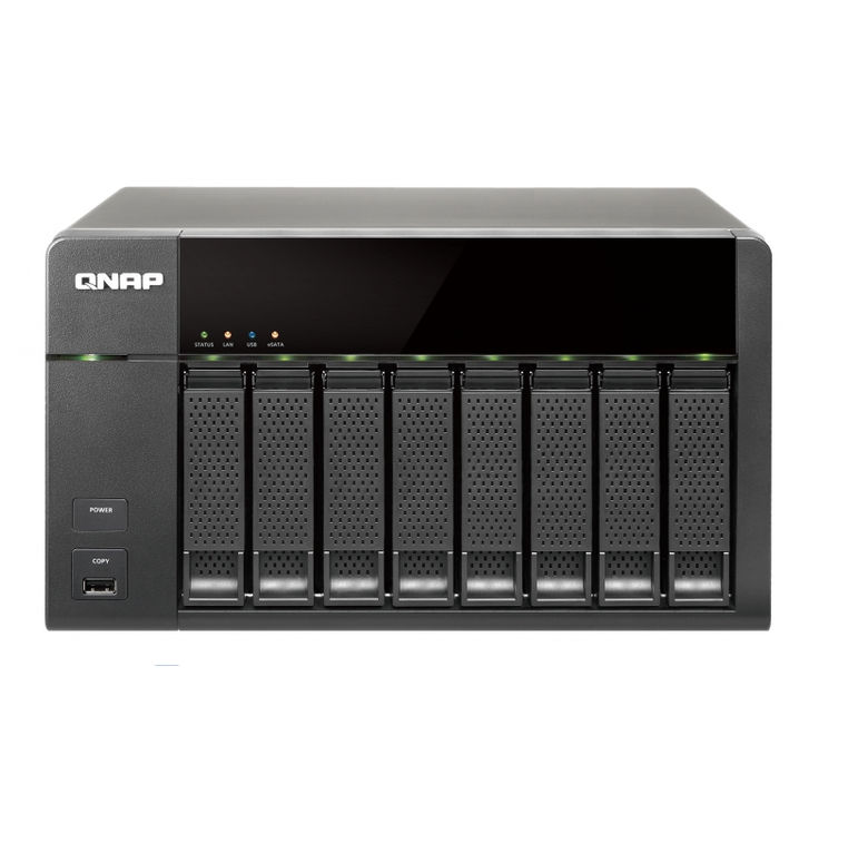 NAS, 8 HDD hely, Olv.:222MB/s, Írás: 222MB/s, SATA, 2x RJ-45, 5xUSB, 2xUSB3.0, fotó, illusztráció : TS-869L