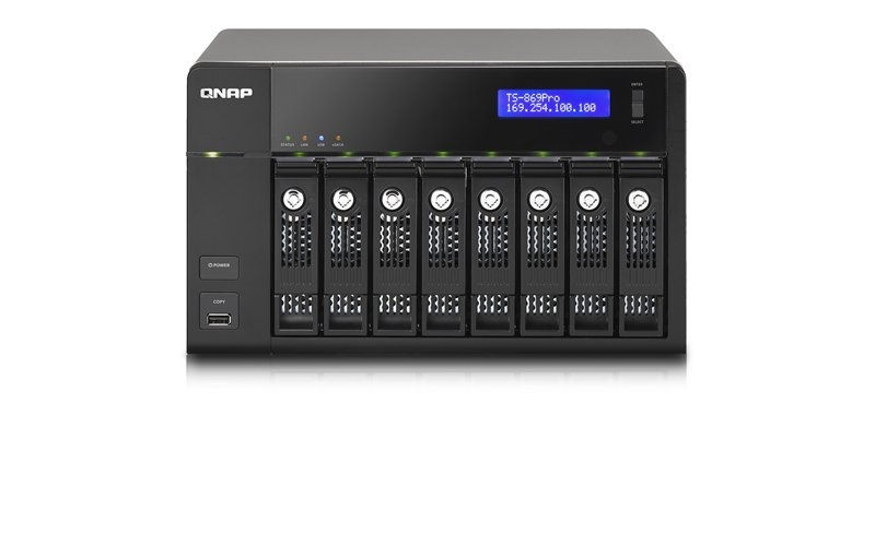 TS-869 PRO NAS, 8 HDD hely, Olv.:222MB/s, Írás: 222MB/s, SATA, 2x RJ-45, 5xUSB2 fotó, illusztráció : TS-869-PRO