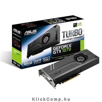 VGA GTX-1070-8GB PCI-Ex16x ASUS Videokártya fotó, illusztráció : TURBO-GTX1070-8G