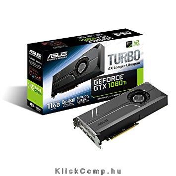 VGA GTX-1080 Ti 11GB DDR5X OC PCI-Ex16x ASUS nVIDIA Videokártya fotó, illusztráció : TURBO-GTX1080TI-11G