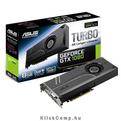 VGA GTX-1080 8GB DDR5X PCI-Ex16x ASUS nVIDIA Videokártya fotó, illusztráció : TURBO-GTX1080-8G