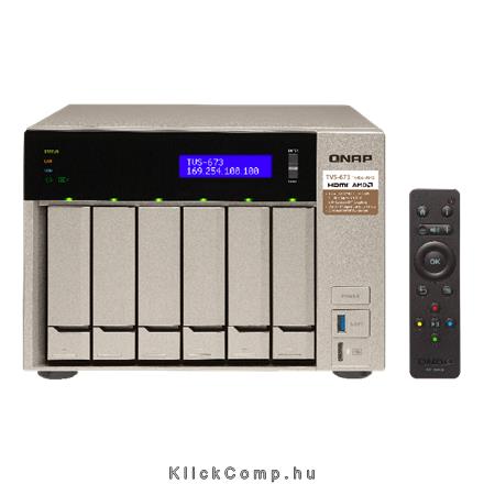 NAS 6 HDD hely SATA 4x Gigabit RJ-45 4x USB3.0 2xUSB3.1 QNAP TVS-673-64G fotó, illusztráció : TVS-673-64G