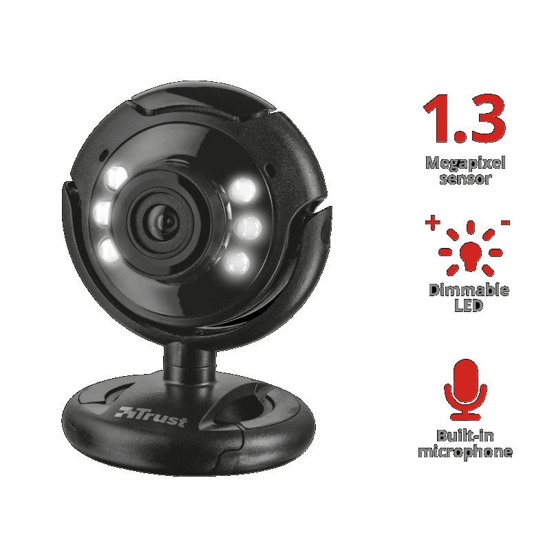 Webkamera Trust Spotlight Pro mikrofonos fekete - Már nem forgalmazott termék fotó, illusztráció : Trust-16428