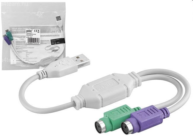 USB PS/2 Átalakító USB 2.0 (Male) - 2x PS/2 (Female) V2 fotó, illusztráció : UB75B