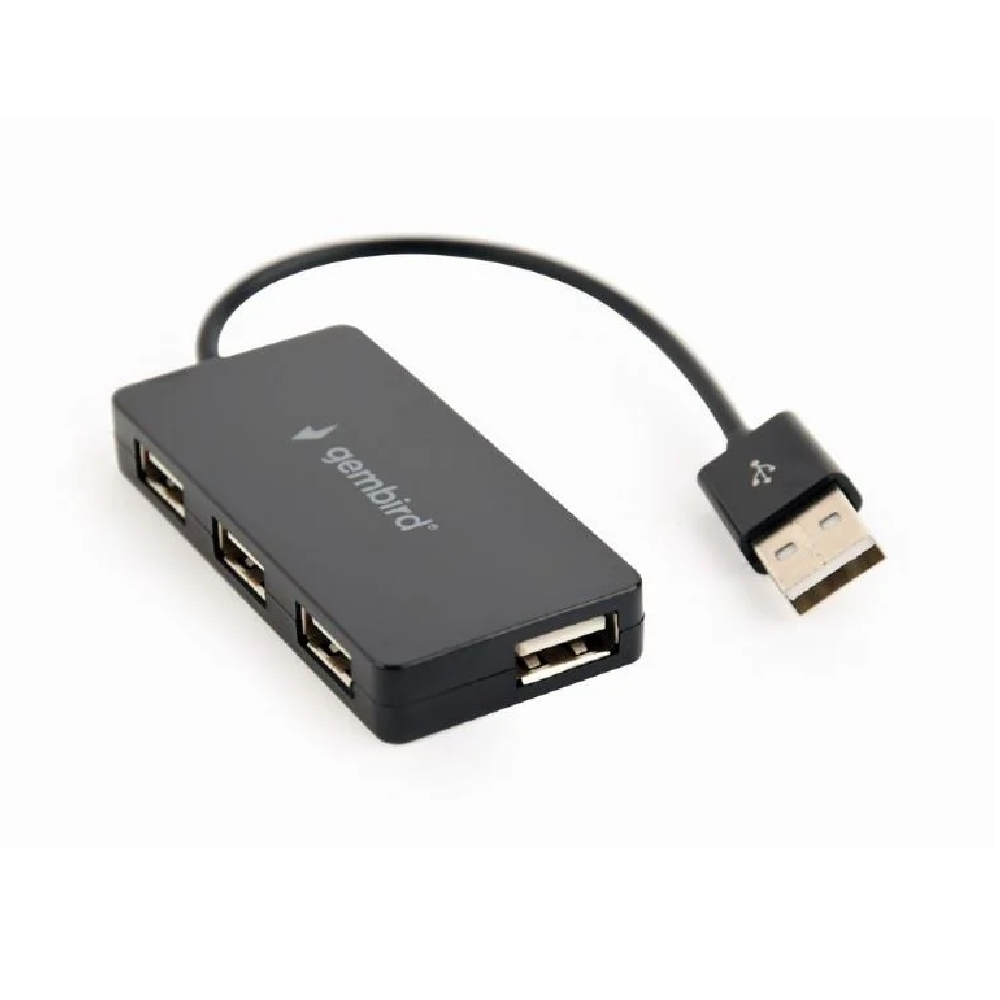 4 portos USB HUB USB 2.0 fekete gembird fotó, illusztráció : UHB-U2P4-04