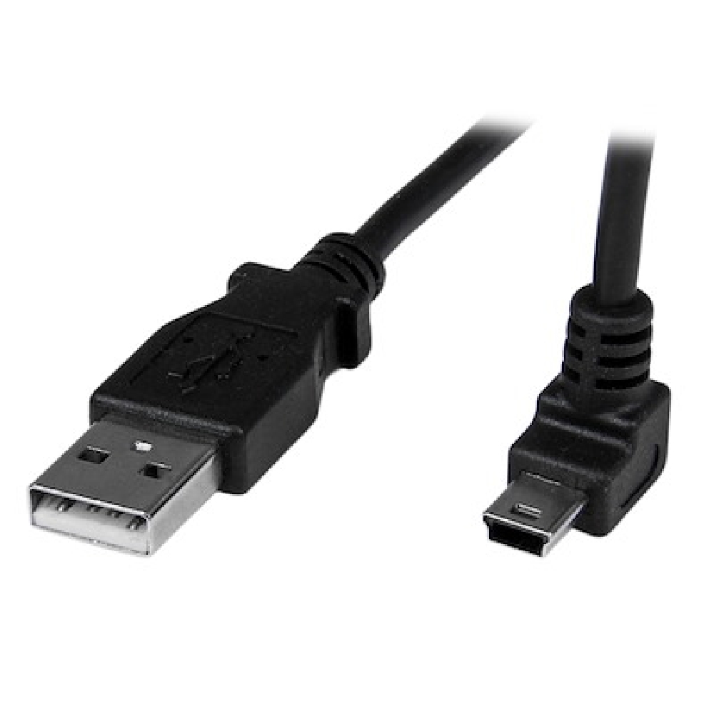 USB kábel 1m USB2.0 A-mini B  90fokos apa/apa fotó, illusztráció : V932903