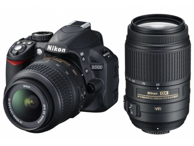 Nikon D3100 + 18-55VR + 55-300VR kit digitális tükörreflexes fényképezőgép fotó, illusztráció : VBA280K005