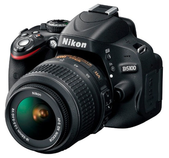 Nikon D5100 + 18-55mm VR váz 16MP digitális tükörreflexes fényképezőgép fotó, illusztráció : VBA310K001