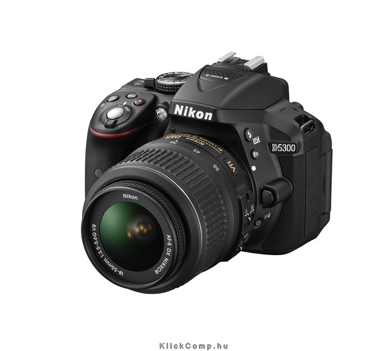 Tükörreflexes fényképezőgép Nikon D5300 + 18-55VR Fekete digitális fotó, illusztráció : VBA370K001