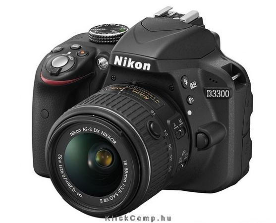Nikon D3300 + 18–55VR II fekete digitális tükörreflexes fényképezőgép kit fotó, illusztráció : VBA390K001