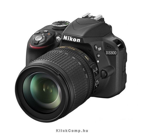 Nikon D3300 + 18-105VR fekete digitális tükörreflexes fényképezőgép kit fotó, illusztráció : VBA390K005
