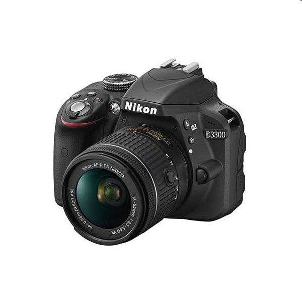 Nikon D3300 + AF-P 18–55VR fekete digitális tükörreflexes fényképezőgép kit fotó, illusztráció : VBA390K008