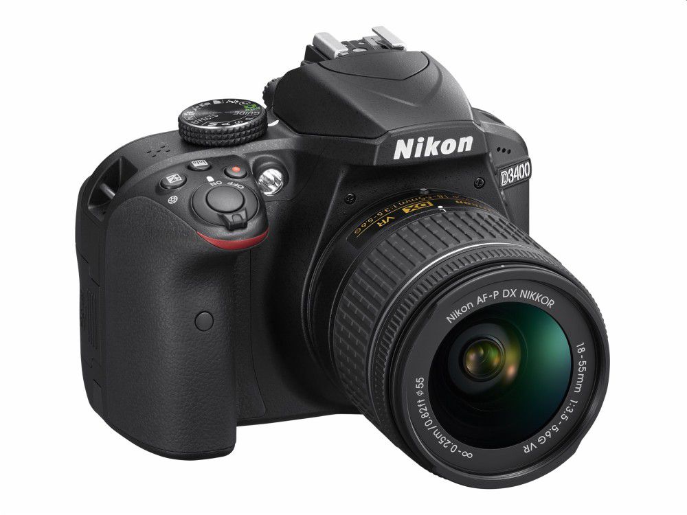 Digitális tükörreflexes fényképezőgép kit Nikon D3400 + AF-S DX 18-105 fekete fotó, illusztráció : VBA490K003