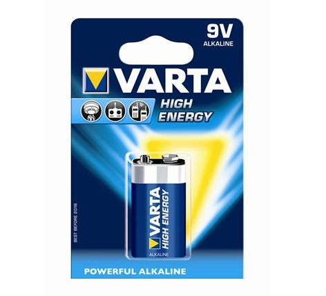 ELEM 9V ALKÁLI VARTA High Energy 6LR61 - Már nem forgalmazott termék fotó, illusztráció : VEHE9V1