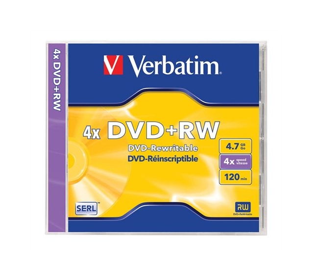 DVD+RW lemez, újraírható, 4,7GB, 4x, normál tok, VERBATIM fotó, illusztráció : VERBATIM-43229